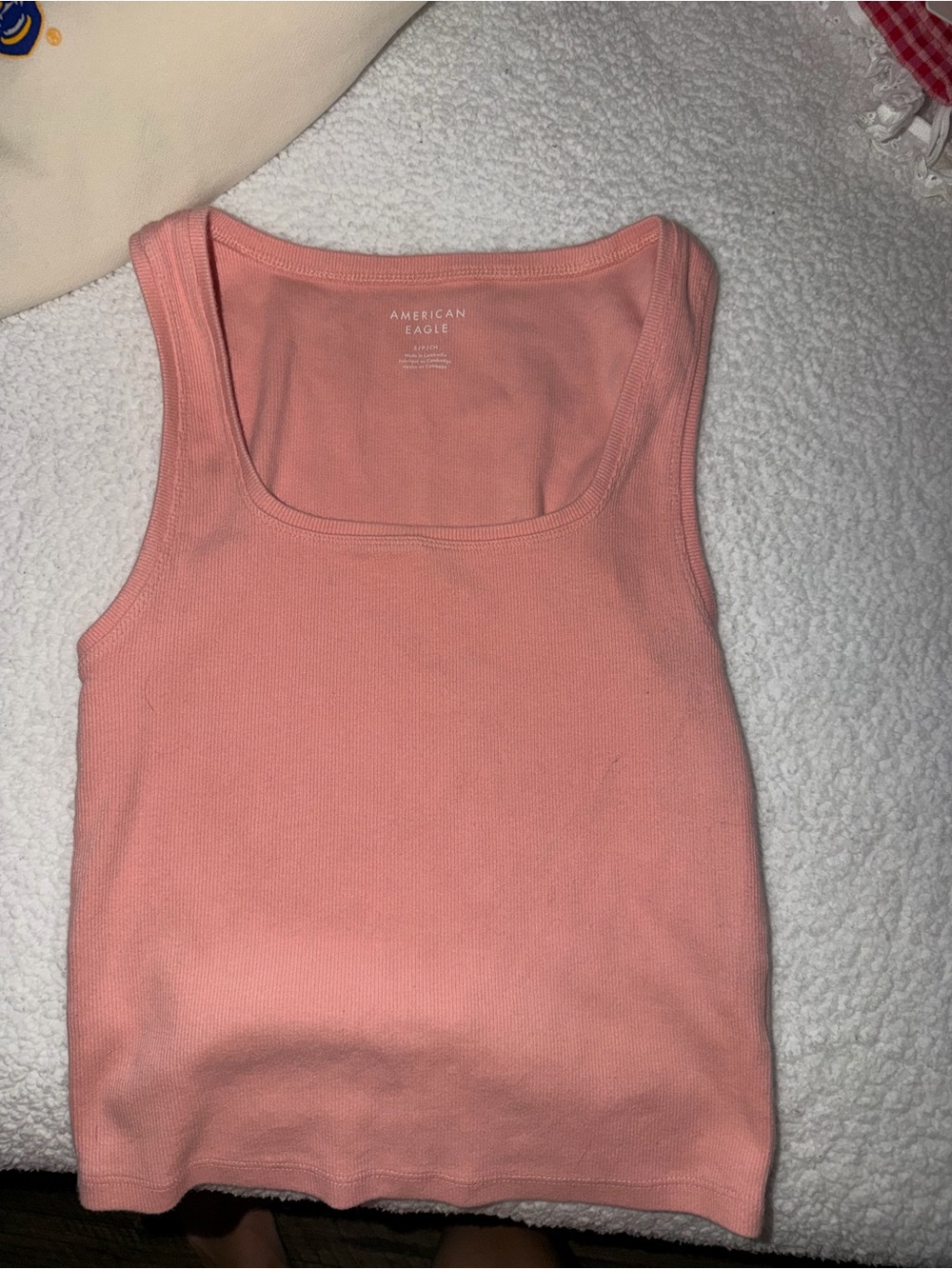 American Eagle Outfitters Coral Pink Ribbed Tank Top